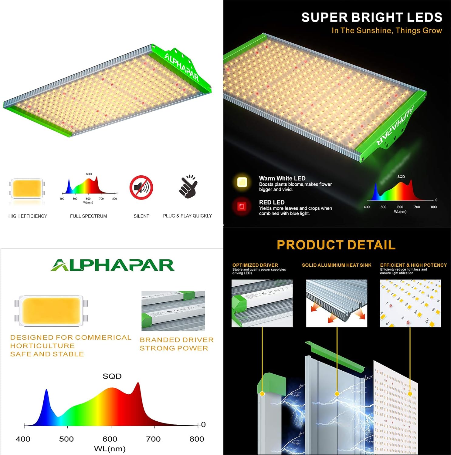 Grow Tent Kit Complete Package New Tech APQ300 LED Grow Light Full-Spetrum, 32"X32"X63"Indoor Mylar Grow Tent, 4" Fan Filter Combo Ventilation Kit for Hydroponic Growing System