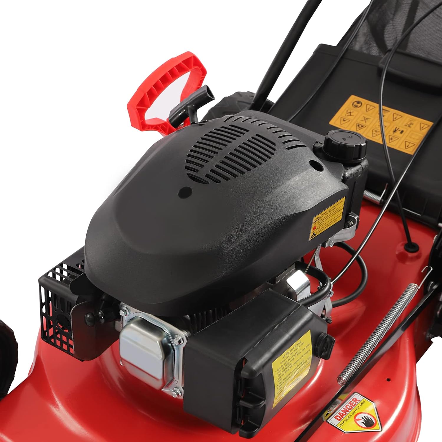 4-Stroke 173CC Self-Propelled Gas Powered Lawn Mower Gas Mower, 8 Adjustable Heights for Small to Medium Sized Yards
