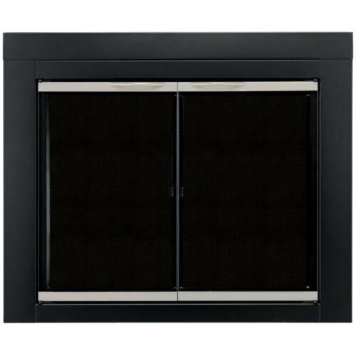 Pleasant Hearth AP-1130 Alsip Fireplace Glass DOOR, Black, Small