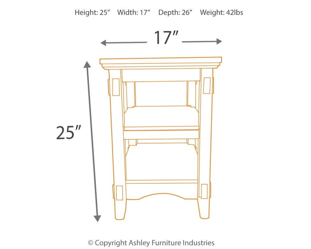 Ashley Cross Island Brown Chair Side End Table