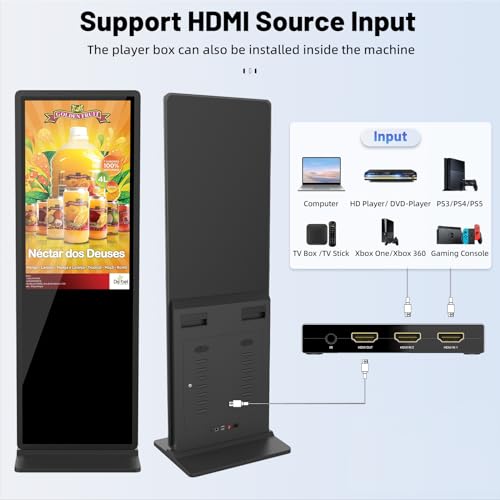 QIXZOCV Indoor Free Standing Digital Signage Advertising Displays Kiosk