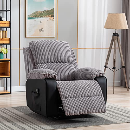 Power Recliner Chair - Modern Recliner Chair with Remote Control and Side Pockets, Adjustable Angle Reclining Sofa Chair for Adults, Single Recliner Home Theater Seat for Living Room (Brown)
