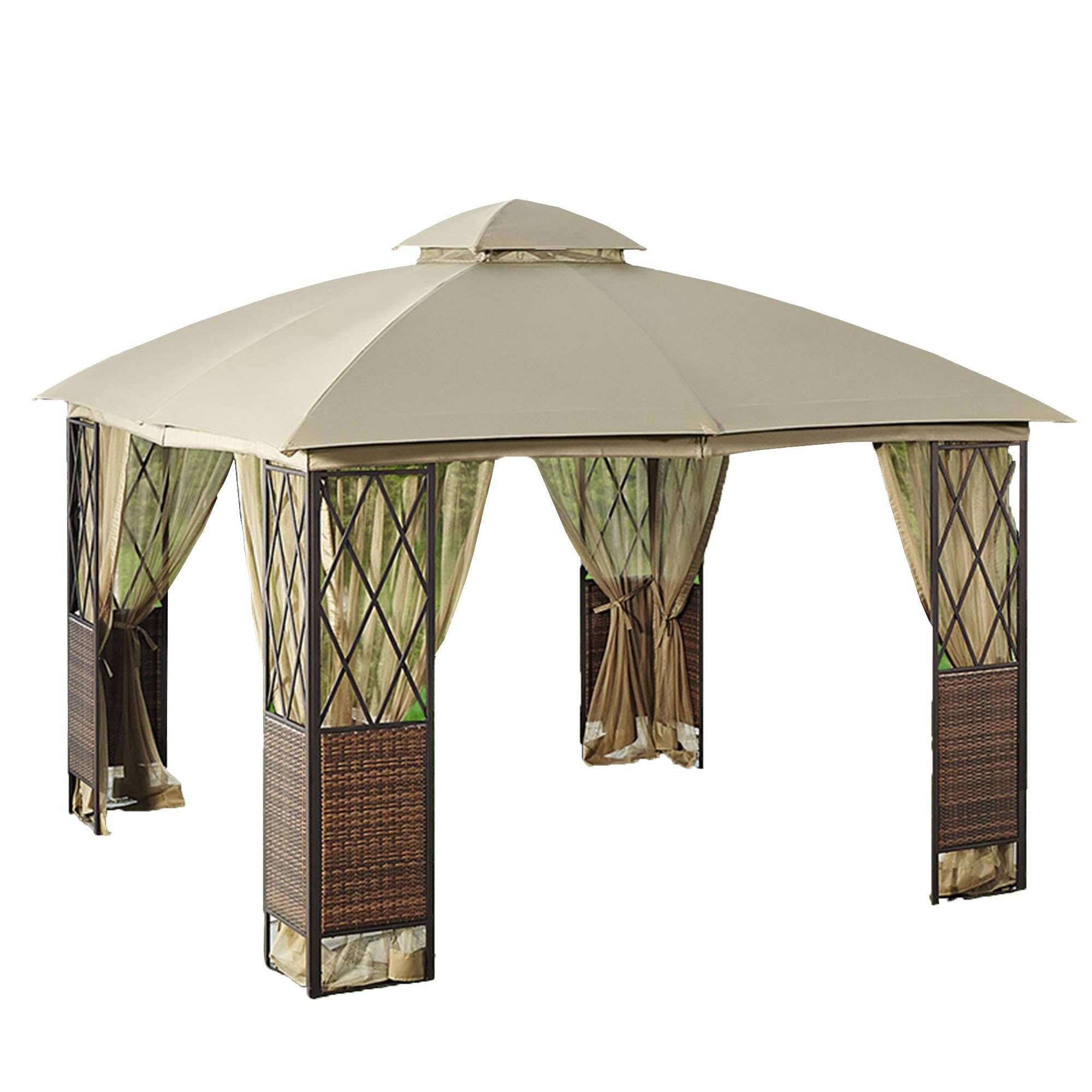 Garden Winds Replacement Canopy Top for 10x10 Wicker Gazebo - Riplock 350