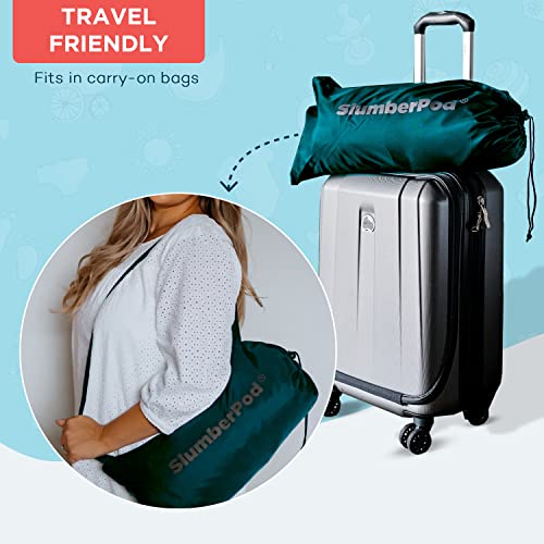 SlumberPod The Original Blackout Sleep Tent Travel Essential for Babies and Toddlers, Mini Crib and Pack N Play Cover, Sleep Pod for Kids with Monitor Pouch and Fan Pouch, Blocks 95%+ Light, Teal