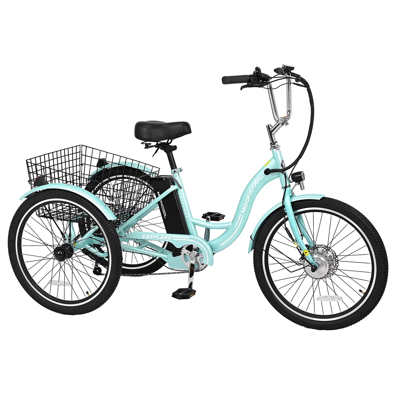 Lilypelle Electric Tricycle ,3 Wheel Motorized Bicycle,with 350W Motor 36V 10.4AH Lithium Battery ,24" Adults Electric Trike, Three Wheel Ebike E Bicycle with Basket