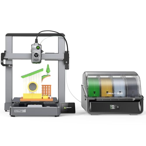 Creality Hi Combo Multicolor 3D Printer with CFS, 500mm/s High Speed Printing,Full-auto Leveling, Automatic Filament Reading, Fully Assemble, Silent Mode 3D Printers 10.24×10.24×11.81 inch