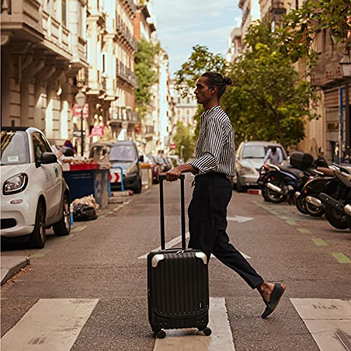 LEVEL8 Grace Carry On Luggage, 20” Hardside Suitcase, ABS+PC Harshell Spinner Luggage with TSA Lock, Spinner Wheels - Blue, 20-Inch Carry-On