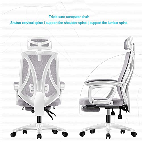 Chairs,Zero Gravity Swivel Chairs,Gaming Racing Chair with High Back for Games,Office Chair for Pc,Adjustable Lumbar Support/White Frame Green Net