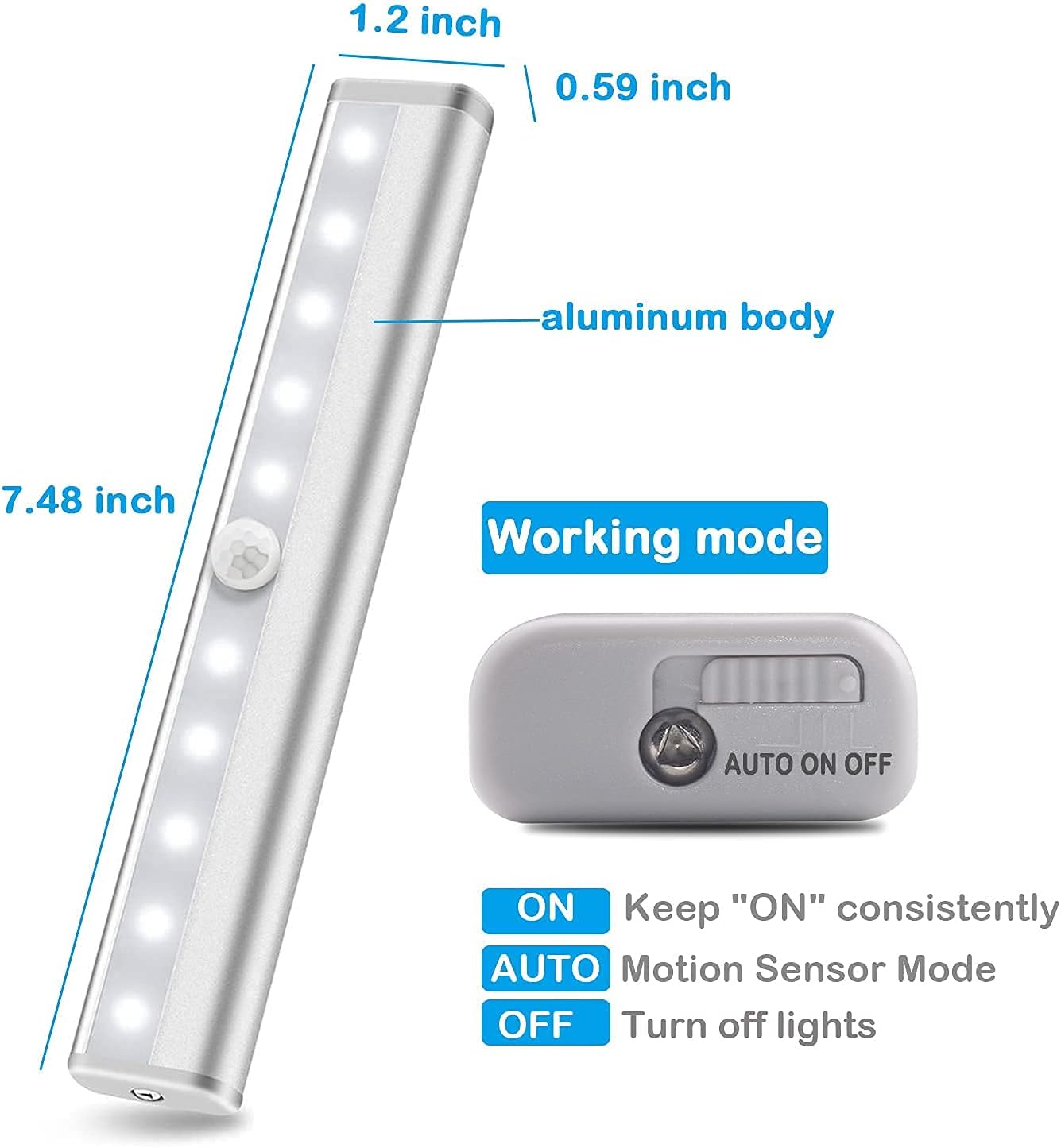 Led Motion Sensor Closet Lights 5 Pack, Wireless Under Cabinet Lighting Rechargeable Under Counter Lights, Homelife Motion Sensor LED Lights, Stick-on Anywhere Night Light Bar for Kitchen Wardrobe