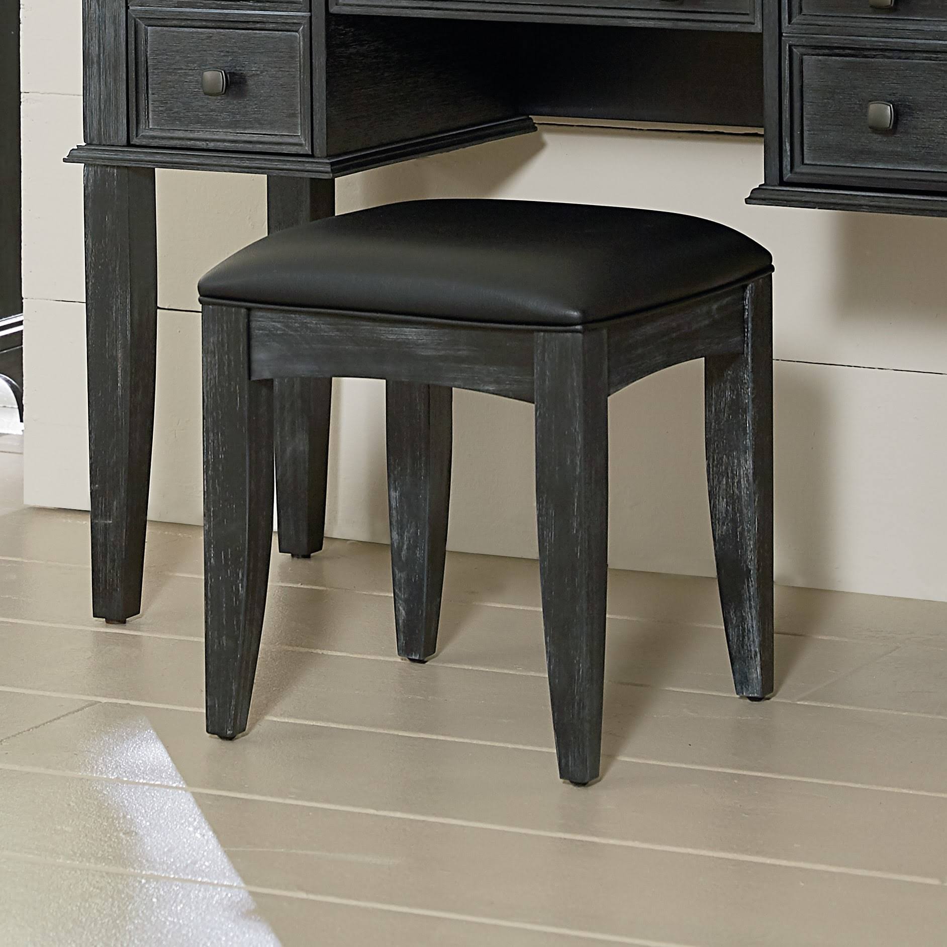 Inspired by Bassett Farmhouse Basics Bench for Vanity in Rustic Black