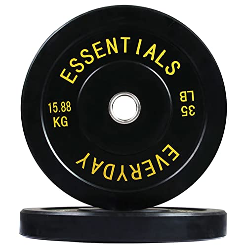 BalanceFrom Color Coded Black Olympic Bumper Plate Weight Plate with Steel Hub