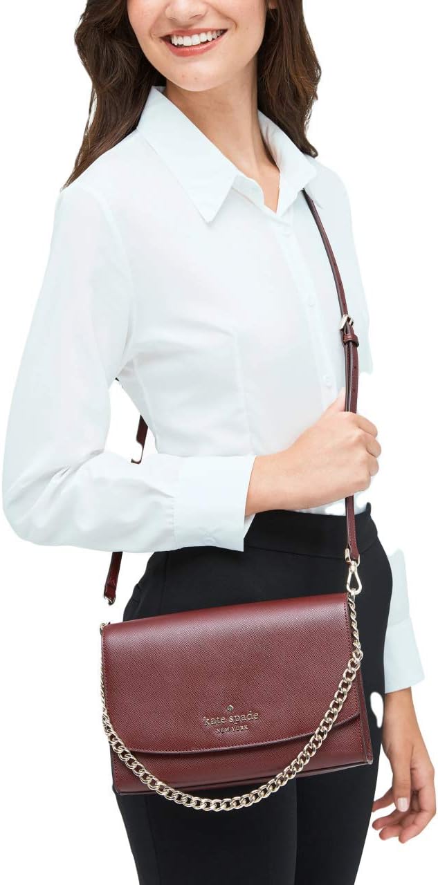 Kate Spade New York Carson Leather Convertible Crossbody Shoulder Bag Handbag, Cherrywood
