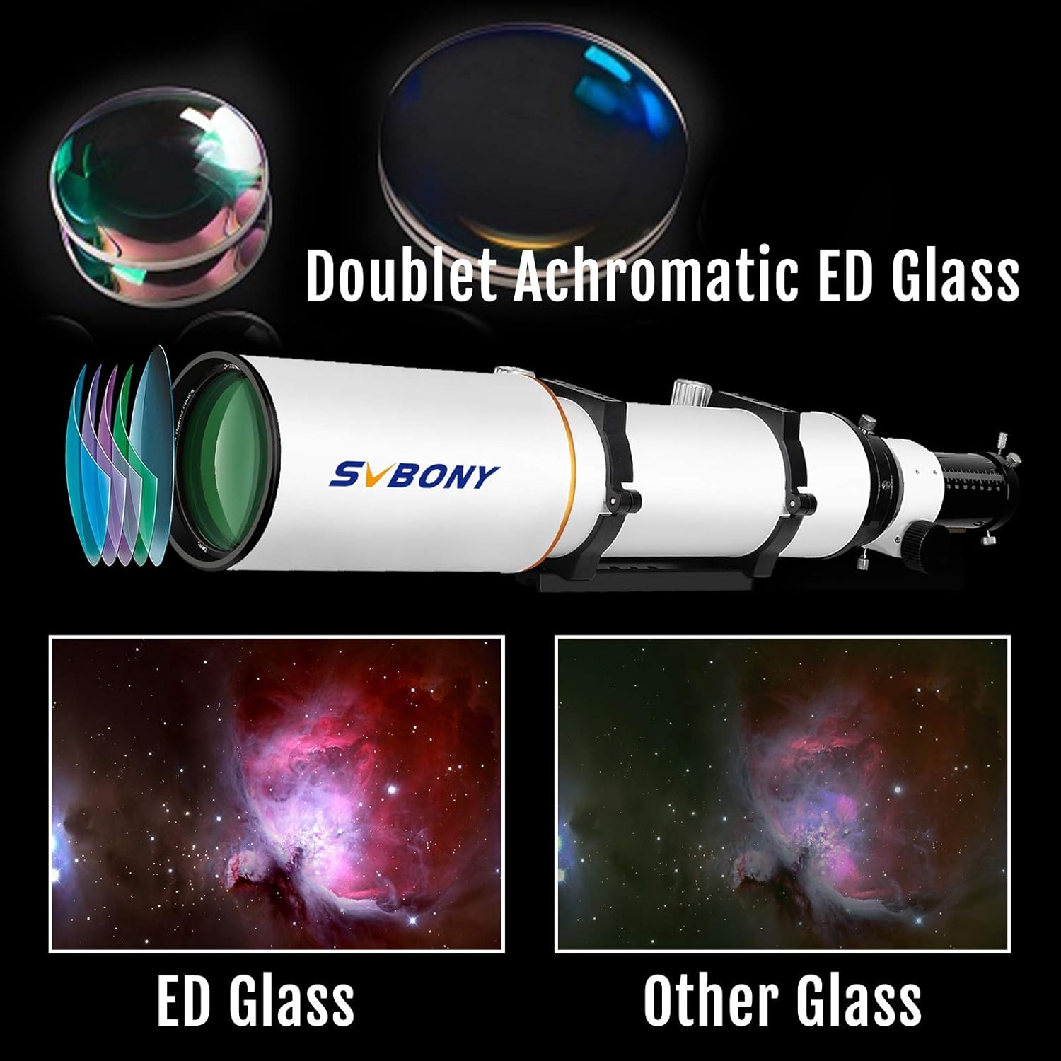 SVBONY SV503 Telescope, 70ED F6 Extra Low Dispersion Refractor OTA, Micro-Reduction Rap Focuser, for Astrophotography