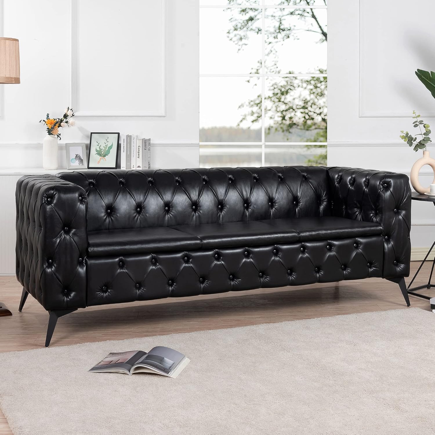 Furniture Comfy Couch Traditional Square Arm Sofa - 84.06 Inch Width, Removable Cushion, 3 Seater - Classic Design, Supreme Comfort Sofas para sala