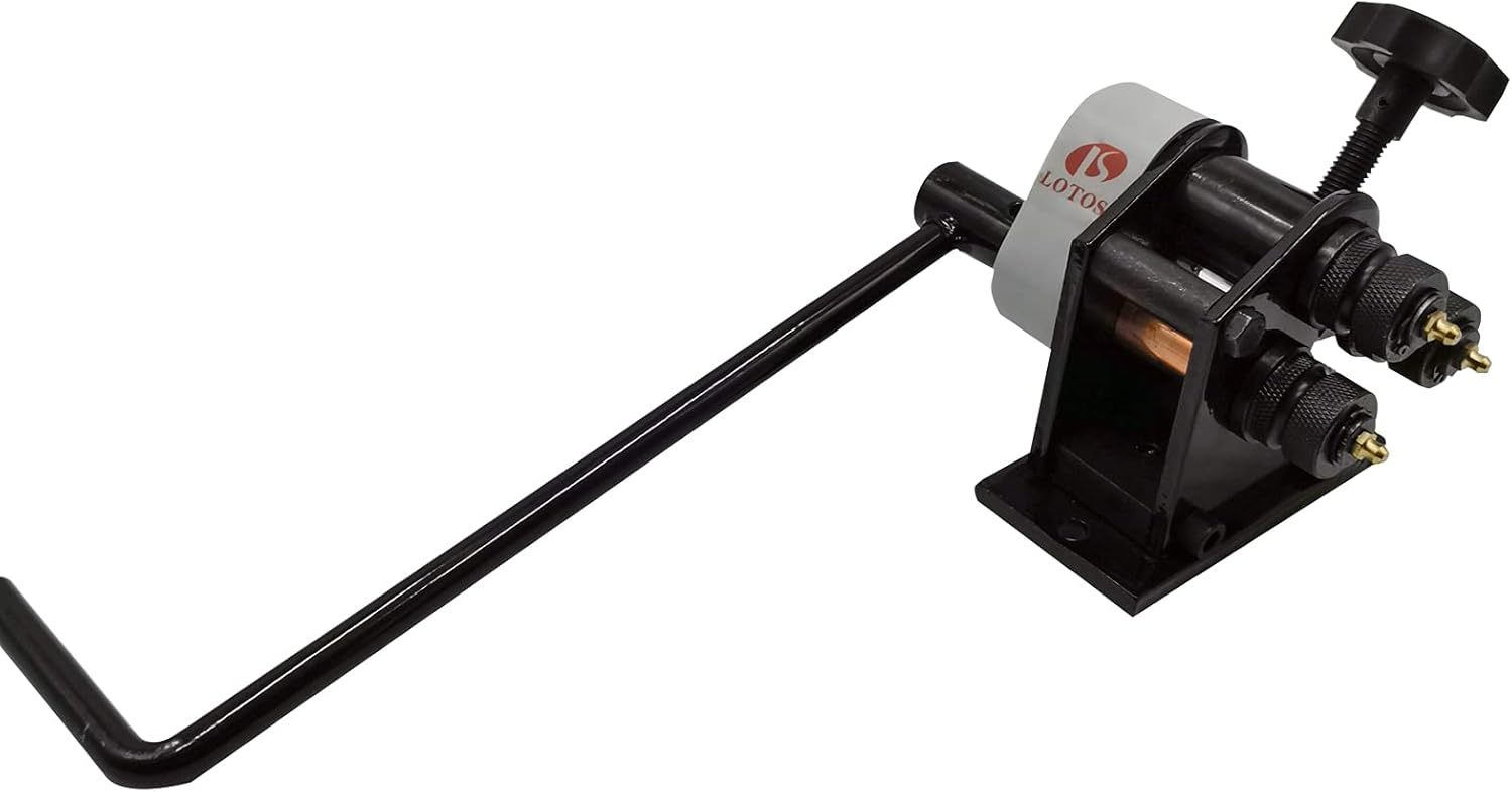 Lotos RR01 Portable Hand Crank Ring Roller Up to 1/4 Round Stock & 3/16 x 1 Flat Stock and 3 or Larger Circular Rings Capacity
