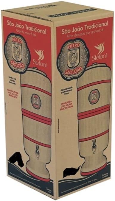 Stefani Sao Joa Brazilian Clay Water Filter (8 L - 2.1 gal), Brown, 16.693-6