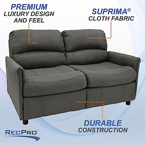 RecPro 60" RV Hide A Bed Loveseat | RV Sleeper Sofa | Cloth | Memory Foam Mattress | Pull Out Couch | RV Furniture | RV Love Seat | RV Couch | RV Living Room Furniture (Fossil)