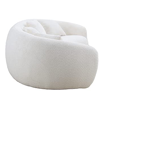 Couch Contemporary Half-Moon Curved Symmetrical Modular Sectional Sofa for Living Room, 6 Toss Pillows Included, 140.94”Lx 41.73”Wx 33.46”H, Ginger