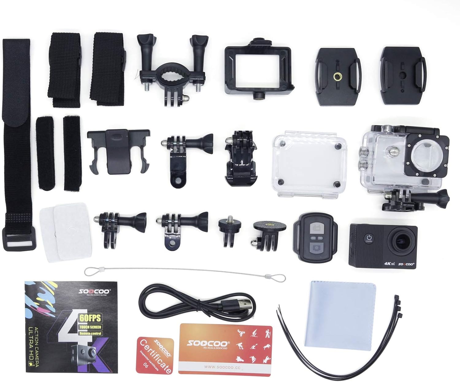 Modern-Depo Sports Action Camera 4K 60FPS 1080P Waterproof Ultra HD Remote Control Touchscreen 170�� Wide Angle Camcorder
