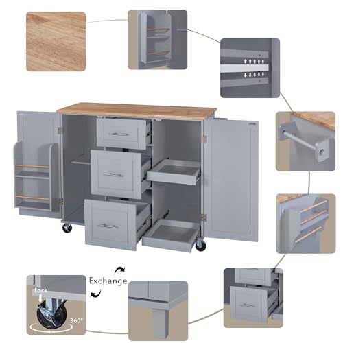 Farmhouse Kitchen Island With Storage Large Kitchen Island With Drop Leaf Rolling Kitchen Island With 3 Drawer 2 Slide-Out Shelf And Internal Storage Rack White Kitchen Island For Restaurants