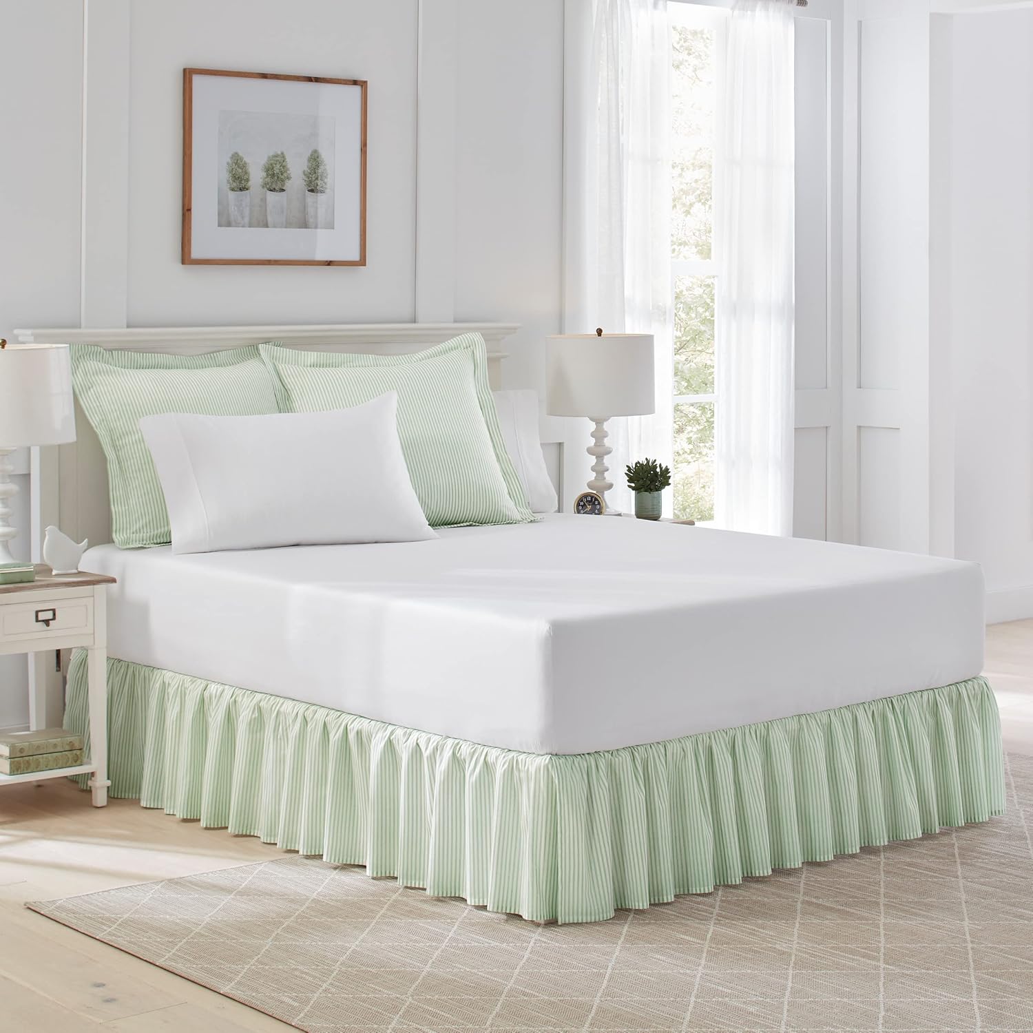 Laura Ashley - King Quilt Set, Reversible Cotton Bedding with Matching Shams, Lightweight Home Decor for All Seasons & Home - Cotton Ruffled Bedskirt, Lightweight & Classic Style