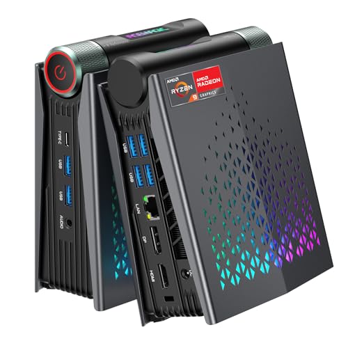 ACEMAGICIAN S3A Mini PC, Ryzen 7 5875U(up to 4.5Ghz), 16GB DDR4 512GB NVME SSD Mini Desktop Computer, Mini Computers [WiFi6/BT5.2] [4K UHD/RGB Lights/3 Adjustable Mode Light Gaming PC