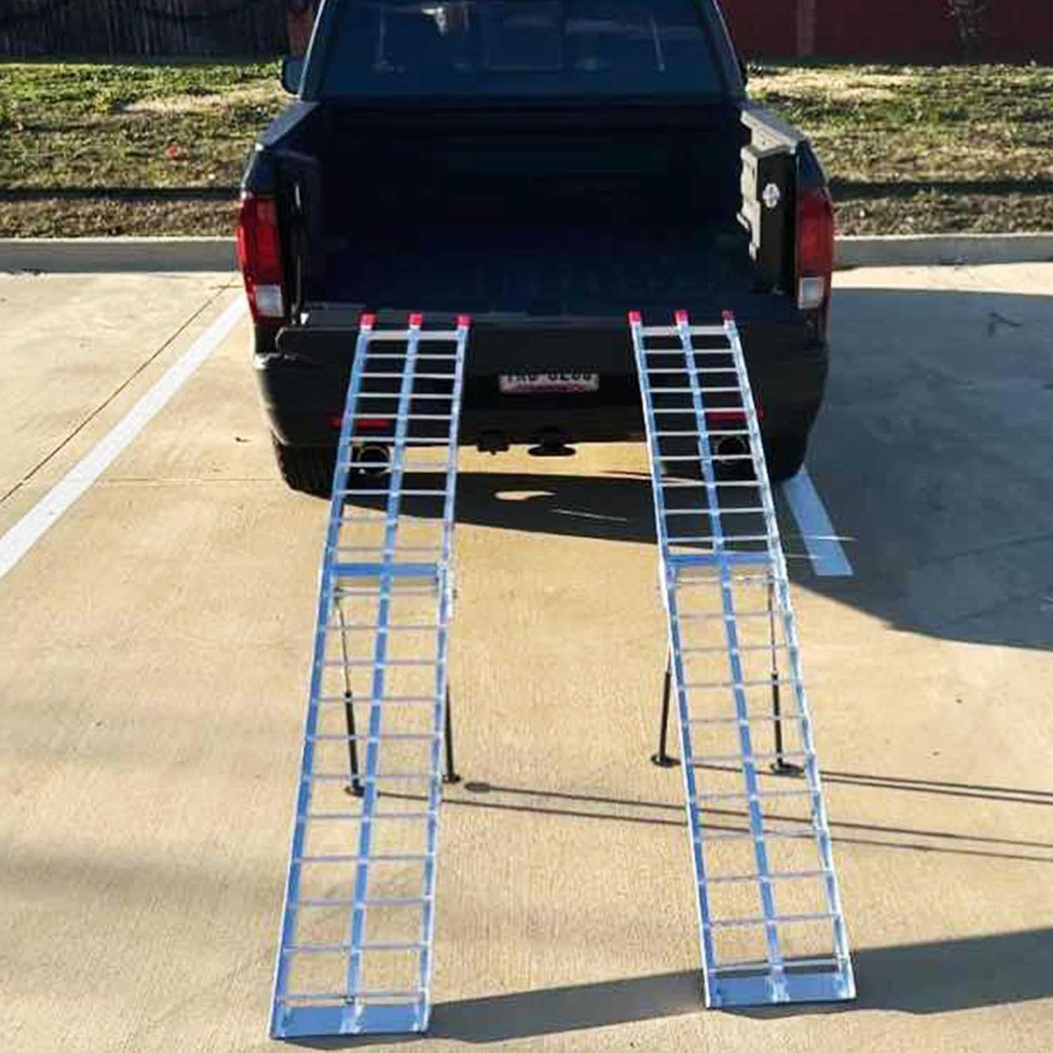 YITAMOTOR ATV Ramps 7.5ft, 3000 lbs Aluminum Folding Loading Ramps with Removable Support Legs, Truck Ramps for ATV UTV Pickup Trailer Motorcycle Dirt Bike Lawn Mower Snowblower, 2pcs