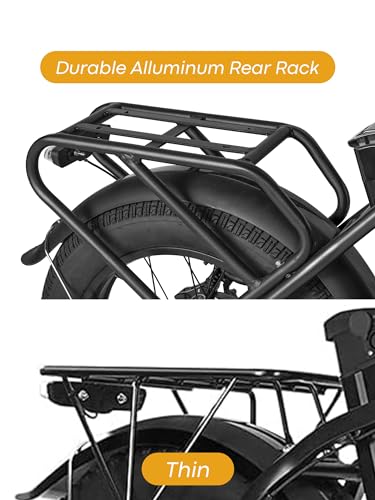 Electric Bike for Adults, 20.8Ah Removable Battery, Folding E-Bike with 750W Motor, 75+Miles Long Range, 4-6Hours Fast Charging, 7 Speed 20 x 4.0 Fat Tire Electric Horn, Class 2 Ebike