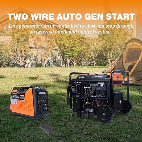 GENMAX 15000W Tri-Fuel Portable Generator - 2025 Model with ATS, CO Sensor, Digital Display & 50A Output Perfect for Home Backup, Construction Sites & Emergency Power (GM15000ET)