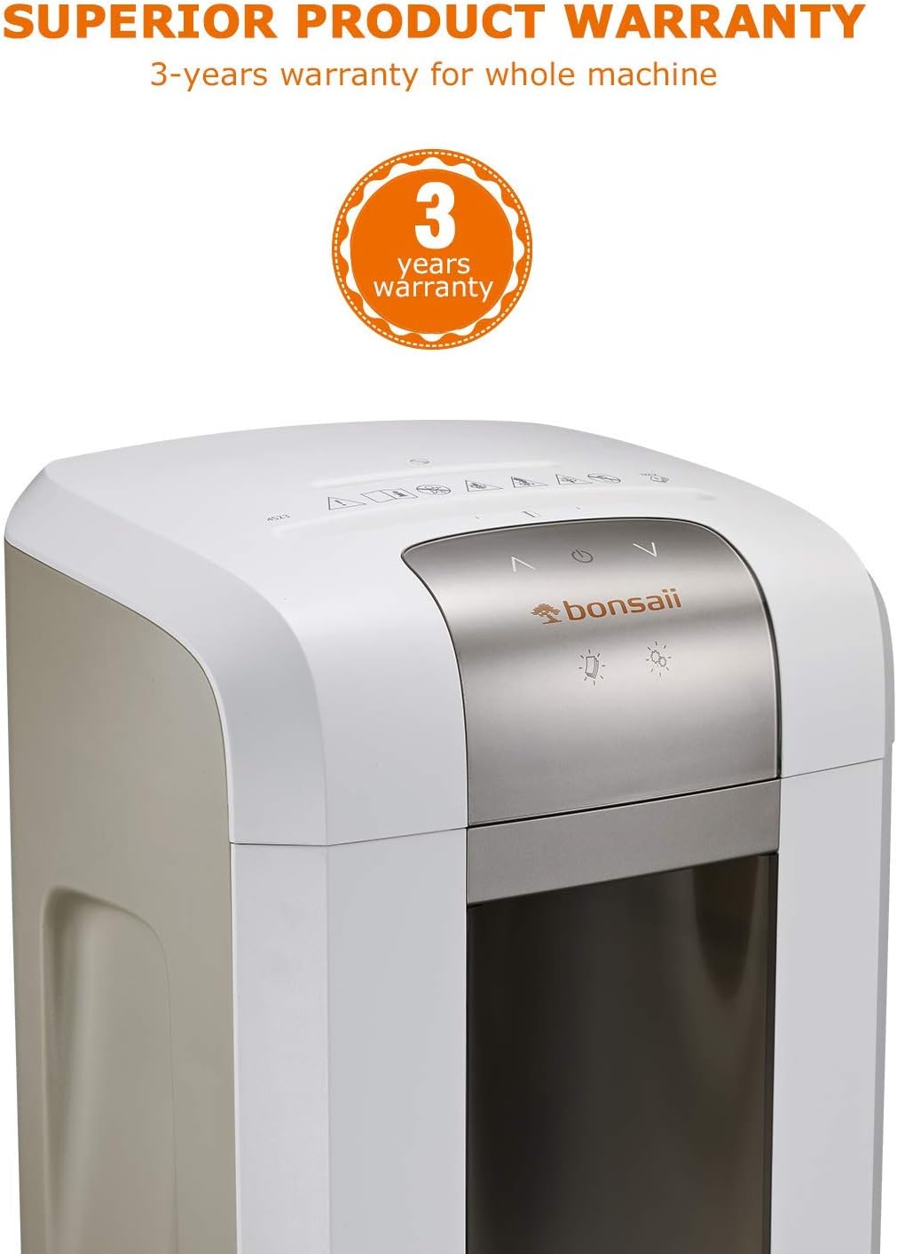 Bonsaii 60-Mintues Super Micro-Cut Paper Shredder, P-5 High Security Heavy Duty Shredder for Office, CD/Credit Cards Ultra Quiet Shredder for Home Office Use, 6-Sheet Capacity/Touch Operation(4S16)
