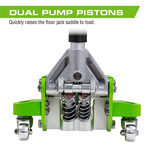 ARCAN Tools 3-Ton Quick Rise Aluminum Floor Jack with Dual Pump Pistons & Reinforced Lifting Arm (A20018_A20019)