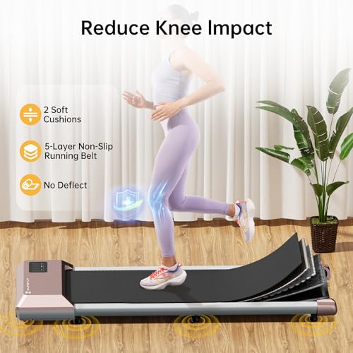 Superun Walking Pad, Under Desk Walking Pad Treadmills for Home & Office, 2 in 1 Walking Treadmill, Portable Mini Treadmill with Remote Control & Smart Motion APP, 265 Lbs Capacity, Installation Free