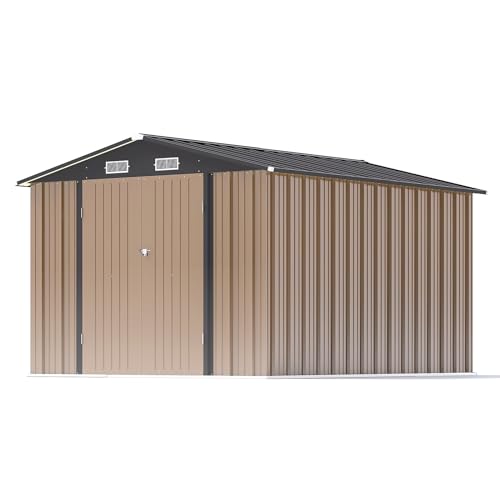 Patiowell 3 x 3 FT Outdoor Storage Shed,Small Garden Tool Storage Shed with Sloping Roof and Single Lockable Door, Outdoor Shed for Backyard Garden Patio Lawn, Grey