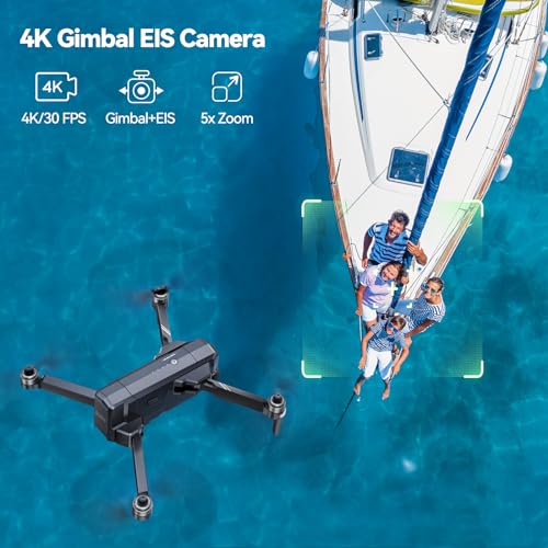 Ruko F11GIM2 Drones with Gimbal+EIS 4K Camera for Adults, 96 Min Long Flight Time 16404ft Long Range FPV, Auto Return Home with GPS, Level 6 Wind Resistance, Foldable Quadcopter