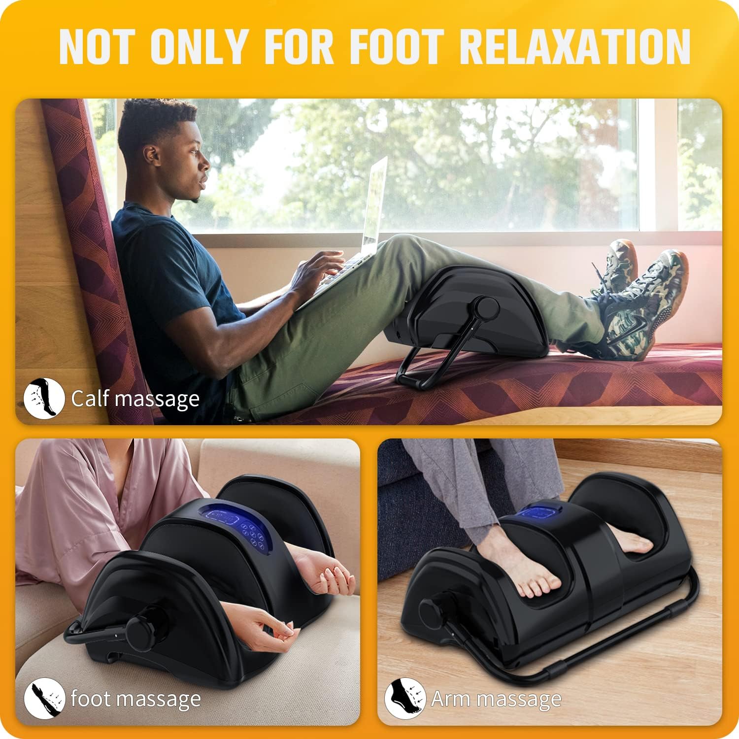 Foot Massager Machine Shiatsu Massager Deep Tissue Electric Massager with Heat, Deep Kneading with Heat Therapy, Increases Blood Flow Circulation.