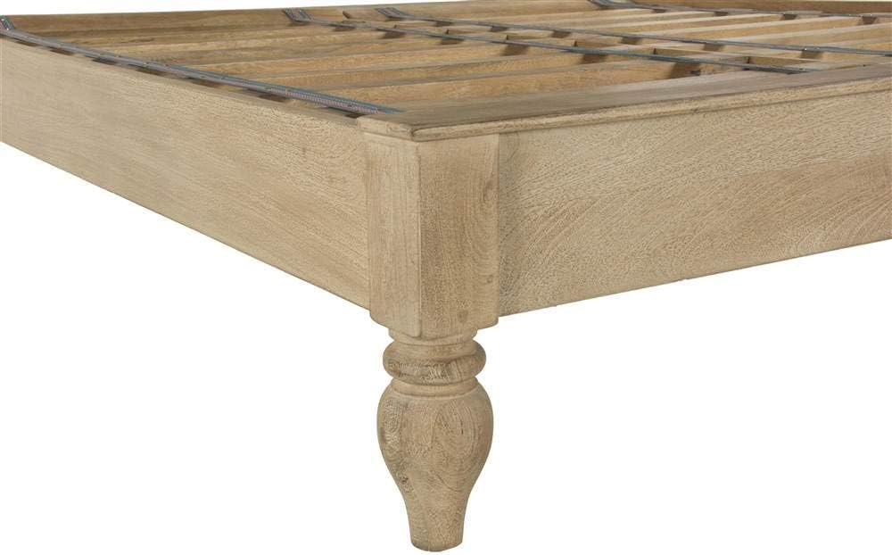 Haveli Mango Wood Queen Bed in Brown/Whitewash