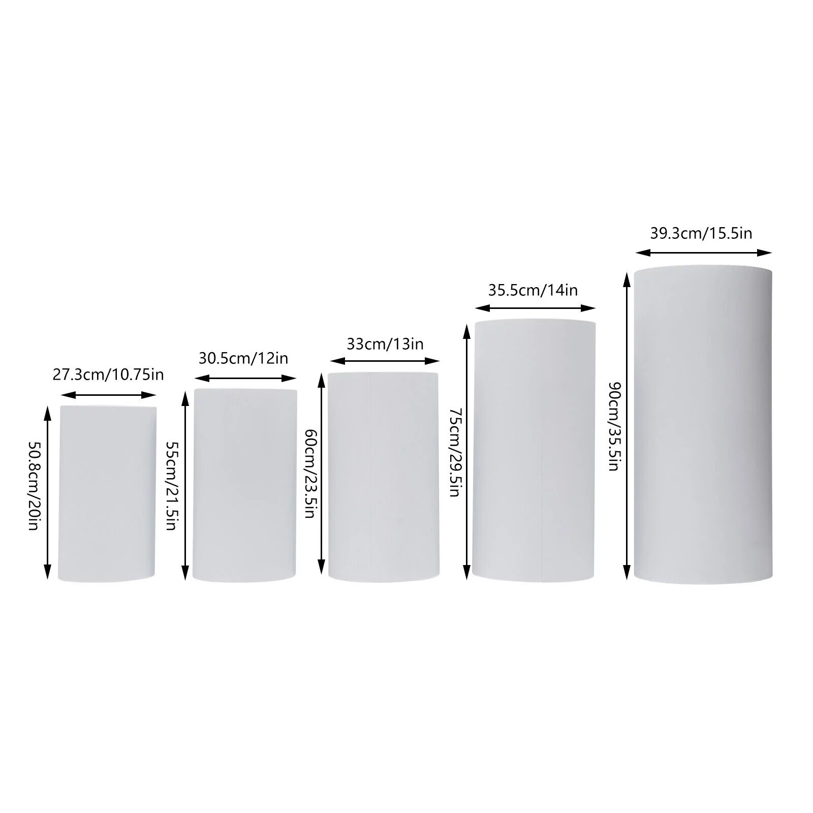 5pcs Cylinder Pedestal Stand Floor Standing Cake Display Stand for Party Decor