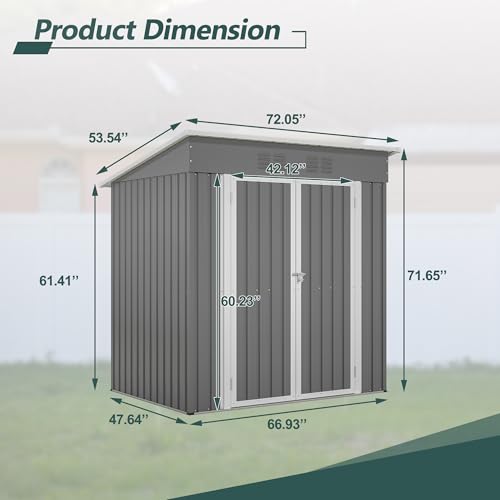 6x4 Ft Outdoor Storage Shed, Heavy-Duty All-Weather Tool Shed with Lockable Doors, Durable Resin Construction for, Patio & Backyard Organization Black