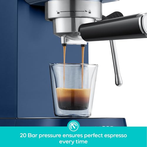 CASABREWS CM5418 Espresso Machine 20 Bar, Compact Espresso Maker with Steam Milk Frother, Stainless Steel Coffee Machine with 34oz Removable Water Tank for Cappuccino, Latte, Silver