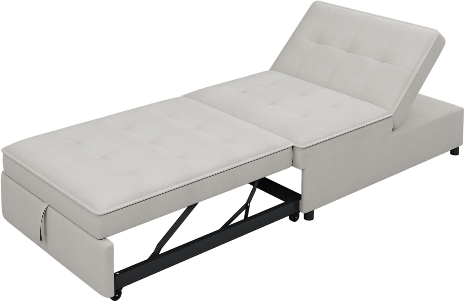 CHARMMA 4-in-1 Sofa Bed,Chair Bed,Multi-Function Folding Ottoman Bed with Storage Pocket and USB Port for Small Room Apartment,Living Room,Bedroom,Hallway,White,Chairs/Accent Seating 78.26lbs,2036