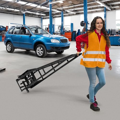 2 Pack Hydraulic Car Ramps, 11050LBS 5T Car Ramp High Lift 9"-14.2", Heavy Duty Steel Car Lift Ramp, Automotive Truck Service Ramps for Oil Changes Support Jack for Maintenance, Black