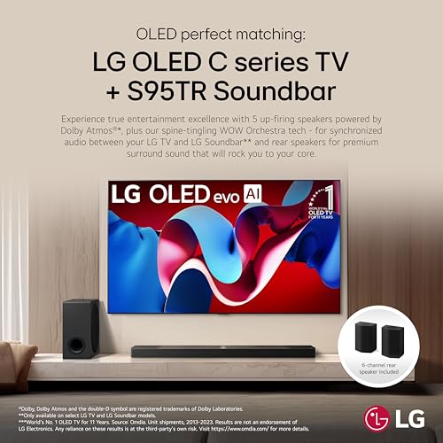 LG 65-Inch Class OLED evo C4 Series Smart TV 4K Processor Flat Screen with Magic Remote AI-Powered with Alexa Built-in (OLED65C4PUA, 2024)