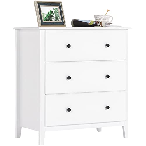 Hasuit White Dresser for Bedroom, 55.3'' Long Dresser Chest of Drawers, Large Capacity 6 Drawer Double Dresser, Solid Wood Storage Cabinet for Living Room, Hallway