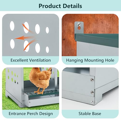 3-Tier Large Wooden Chicken Coop for 8-10 Chickens,Outdoor Walk-in Chicken Coop House with Run&Nesting Boxes,Hen House Poultry Pet Habitat Hutch Cage W/Pull Out Trays&Wire Fencing(95"×80"×83")