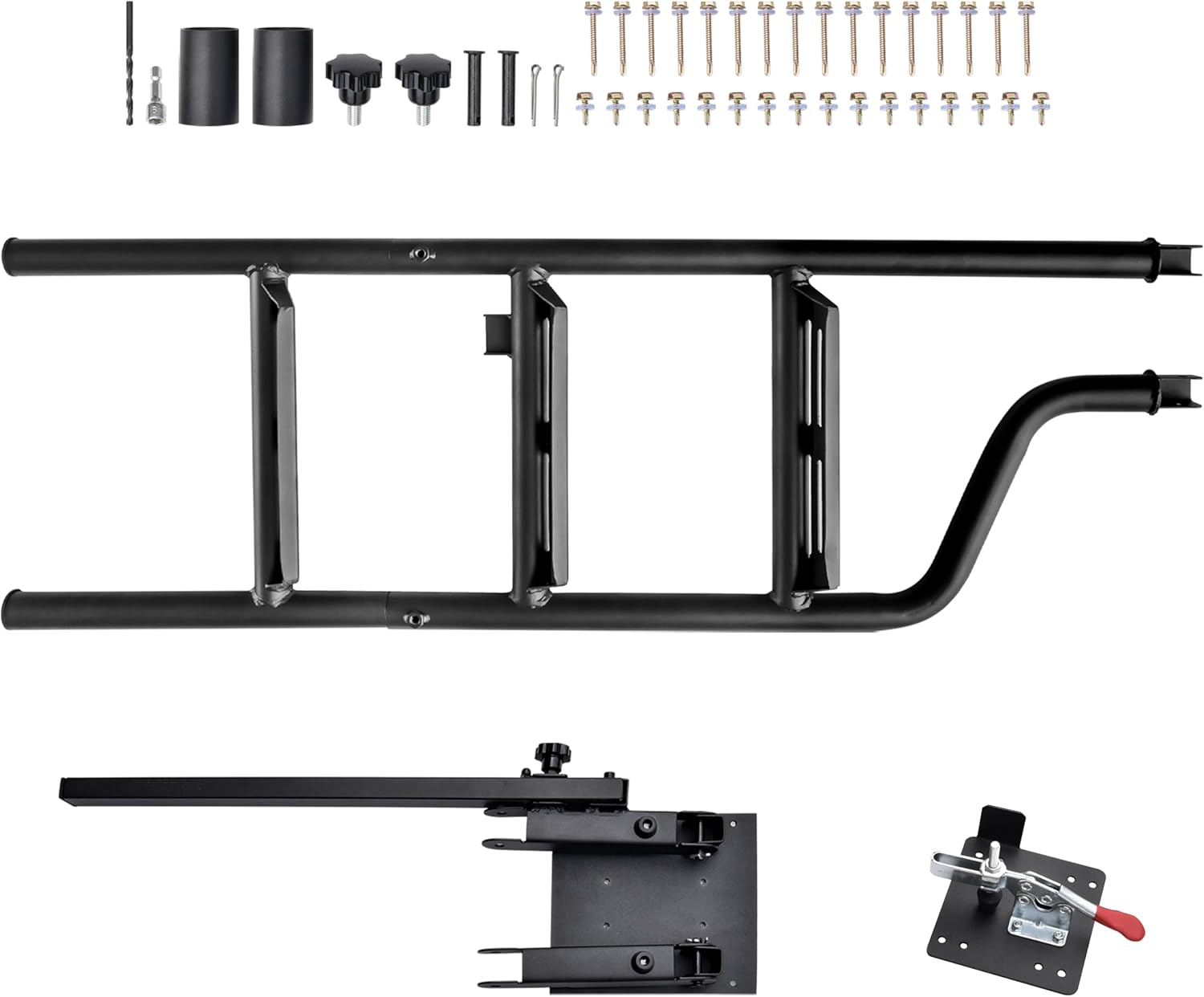 42" Foldable Pickup Truck Tailgate Ladder with Grab Handle, Heavy Duty Universal Folding Tailgate Step Ladder with Handrail for Pickup Truck (F150, RAM 1500 etc.) Accessories