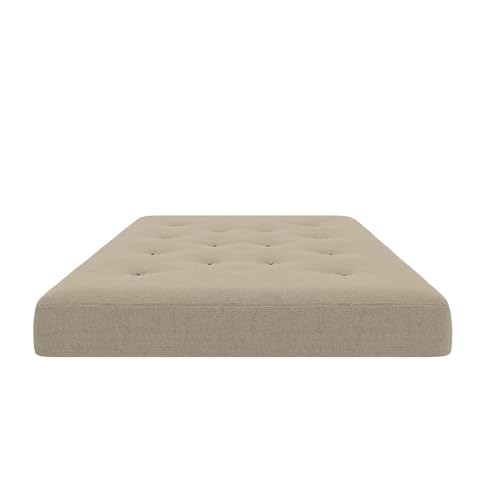 DHP Trule 6-Inch Bonnell Coil Futon Mattress, Polyester Linen, Full, Dark Gray