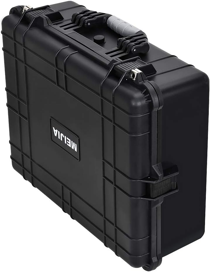 MEIJIA Portable Waterproof Protective Hard Case,Camera Case With Customizable Fit Foam Insert, Elegant Black, 24.25X19.43X8.68