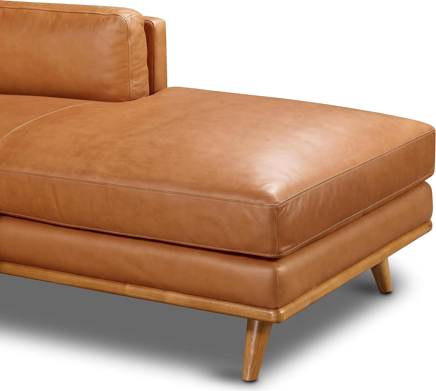 POLY & BARK Cadiz Right-Facing Sofa Sectional, 90 inches, Saddle Tan