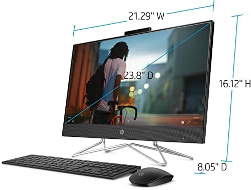 HP 2023 24'' FHD IPS Touch All-in-One Desktop PC Intel 4-Core Pentium Silver J5040 Intel UHD Graphics 32GB DDR4 1TB NVMe SSD WiFi AC BT RJ-45 HDMI Webcam Wireless KB Mouse Windows 11 w/RE USB