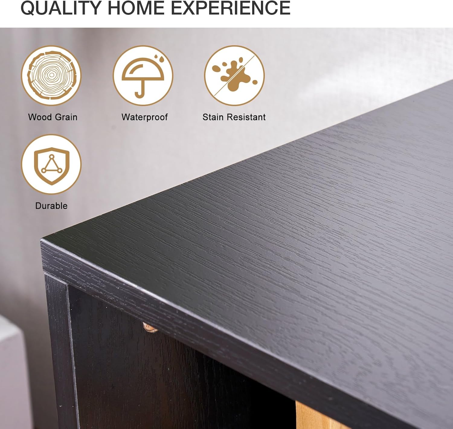 oneinmil Fireplace TV Stand with 36" Electric Fireplace, LED Light Entertainment Center with Modern Wood Texture, Highlight Storage Cabinet for TVs Up to 90", 79 inches, Black
